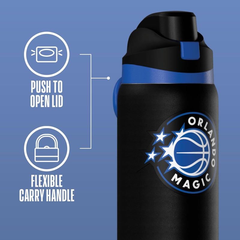 Hydrapeak x NBA Officially Licensed Orlando Magic Oasis 32 oz Water Bottle with Chug Lid Push Button, Stainless Steel Water Bottle No Straw, 32 oz Insulated Water Bottle - Image 1
